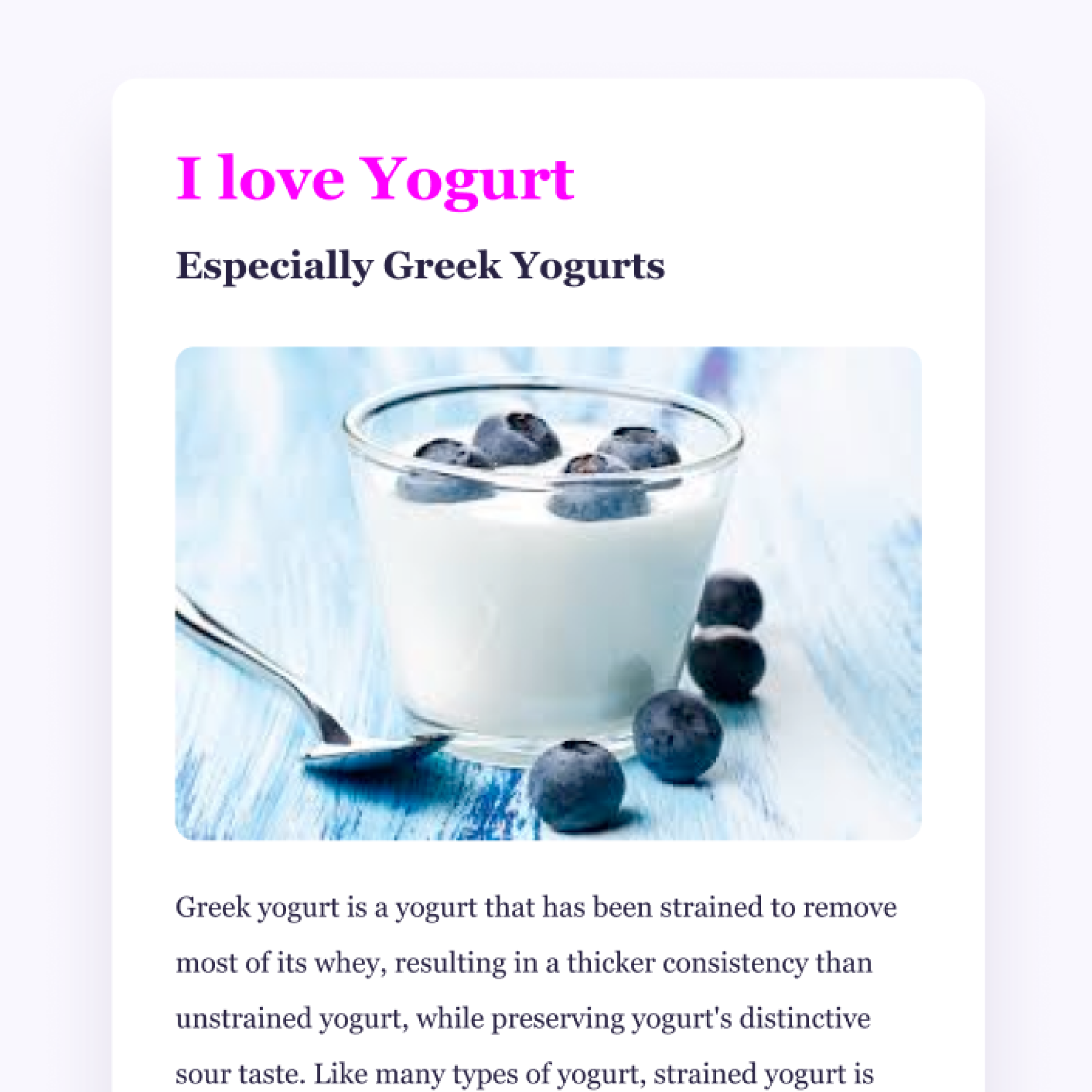 An image of yogurt app project